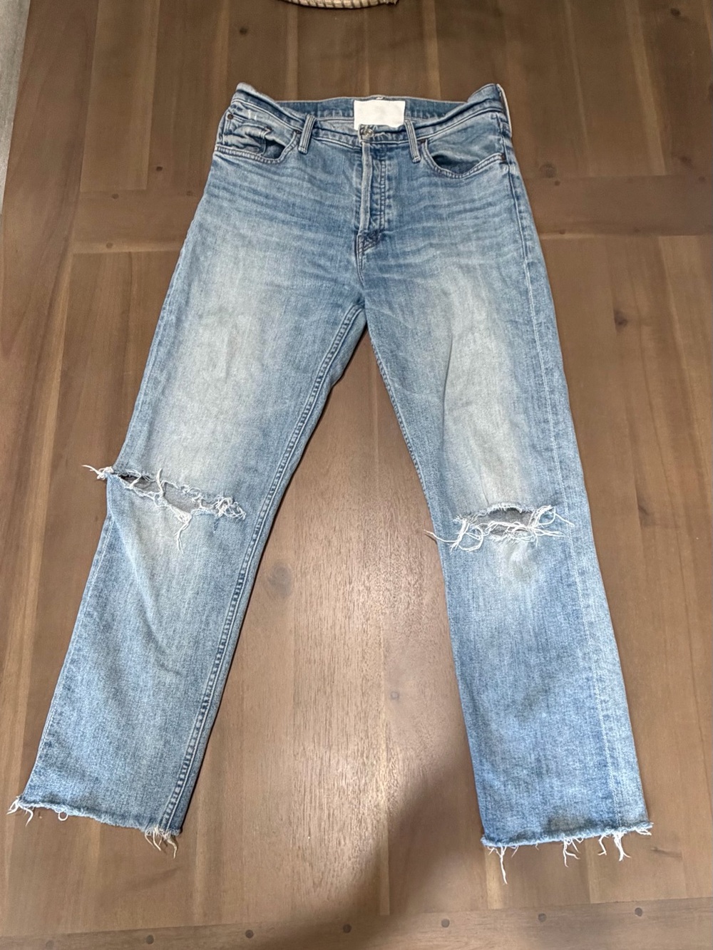 💫 MOTHER 💫 superior the Tom Cat ankle fray jeans in the last supper destroyed 28